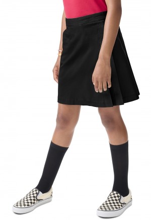 Double Pleat Skort-Black