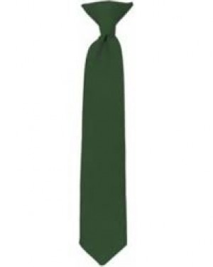 Boys Clip-On Tie-Hunter Green