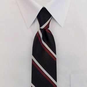 Boys Clip-On Tie-Navy/Red/White