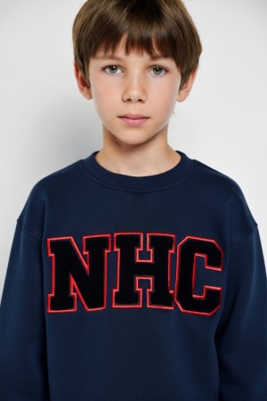 Sweatshirt with Applique Letters