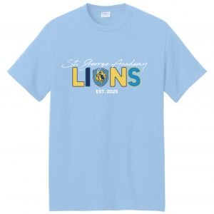 ST. GEORGE SPIRIT T-SHIRT (PK-5 WEAR ON FRIDAYS)-Light Blue