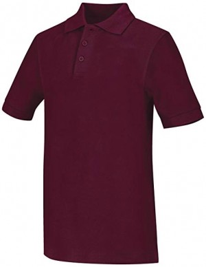 Smooth/Jersey Polo - Short Sleeve-Burgundy