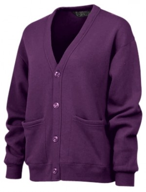 Cardigan Sweater with Pockets-Purple